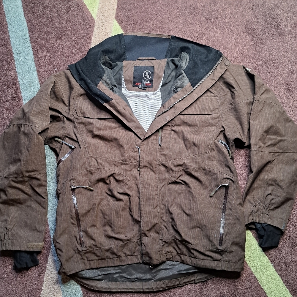 Aigle Actimum Jacket Coat Women's Large Brown Winter Ski Waterproof